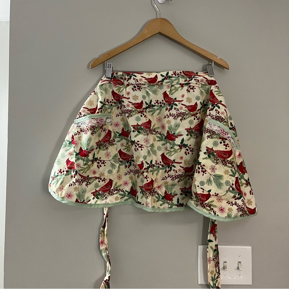 Handmade Apron Plus Size, 36-42” Waist, 18” Long, Pockets, Tie Back, Retro MCM